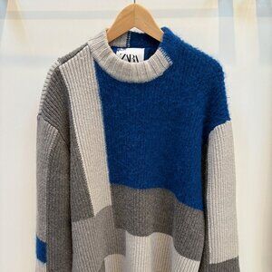 ADERROR x Zara Patchwork Knit Oversized Sweater, Mens, S/M